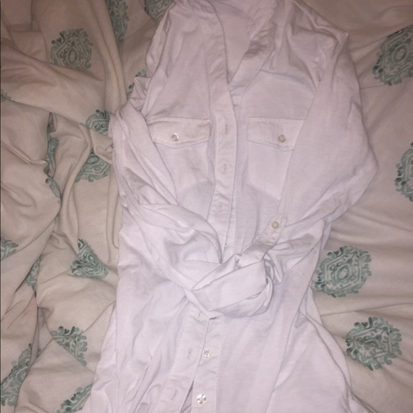 White, long button up shirt. - Picture 1 of 1